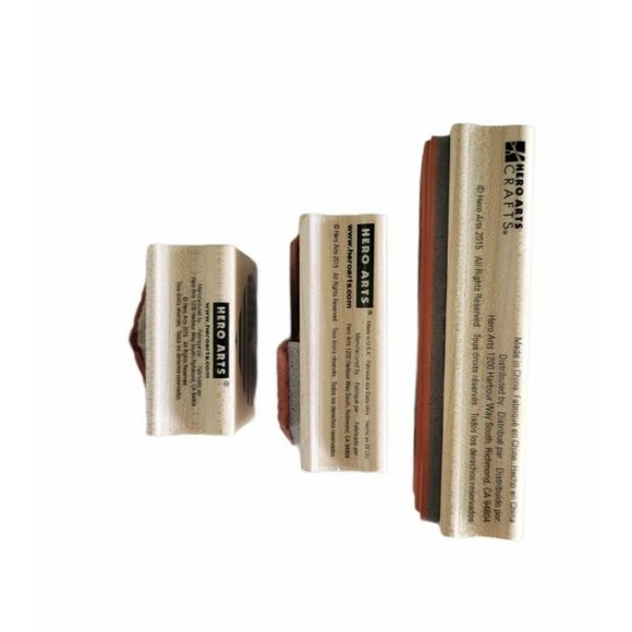 Hero Arts Flag Stamp Lot USA Patriotic Mounted Wooden for Scrapbooking Cards - Picture 3 of 4